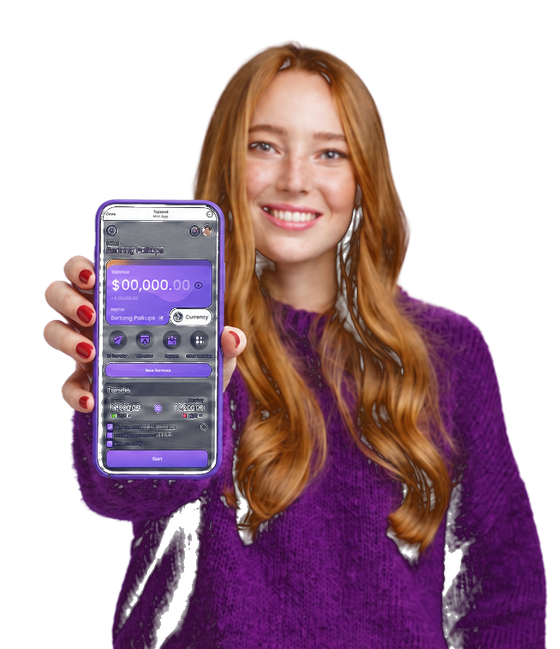 Partner holding a phone with the TopSend app